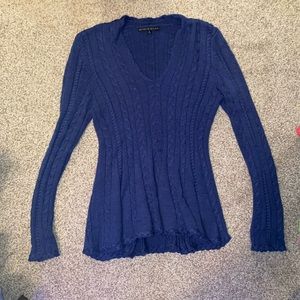 blue fitted sweater